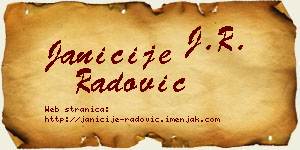 Janićije Radović vizit kartica